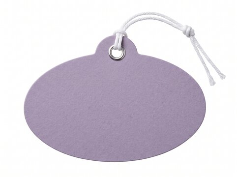 Blank Lavender Oval Luxury Product Tag With White Cord