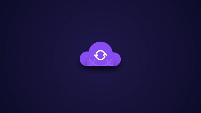Cloud storage and data synchronization icons for file backup