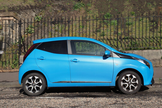 blue Toyota Aygo car in Edinburgh