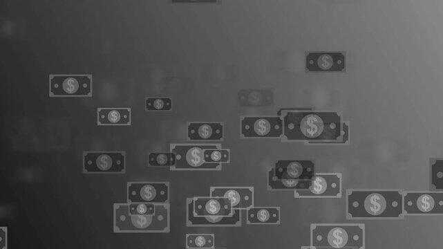 Abstract background with floating dollar bills money finance wealth and digital payment concept animation
