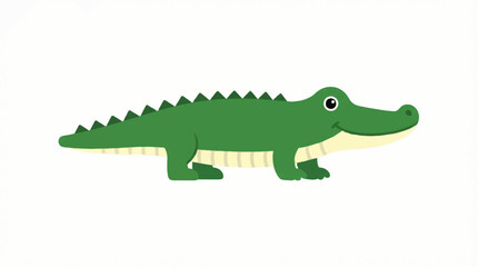 Obraz premium vector crocodile, flat design, simple, minimalist, plain white background