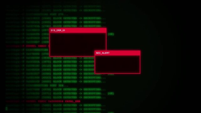 Cybersecurity hacking interface with radar and access denied screen