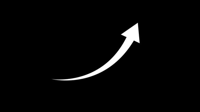 Abstract arrow business graph icon animation background.profit arrow rising business growth chart animation economic sales increase symbol . arrow rising transparent channel.4k Motion video..
