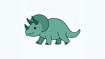 vector dinosaur, flat design, simple, minimalist, plain white background © siti