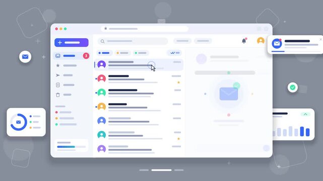 Modern Email Management Dashboard with Inbox Notifications and Analytics Interface