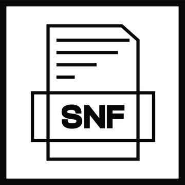 SNF document file icon with paper sheet and outlined folder symbol isolated on white background