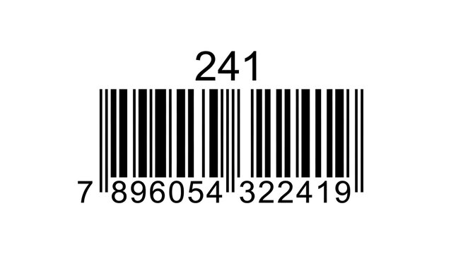 Black and white barcode number 241