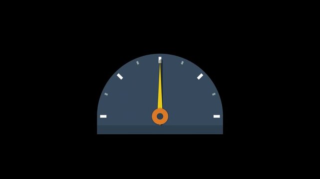 Speedometer Gauge Icon with Vertical Pointer Indicating Performance Level on Black Background