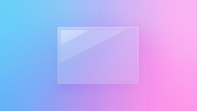 Modern glass smartphone with blank screen on gradient pastel background