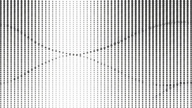 Black Halftone Dot Pattern Motion Background Seamless Loop 4K Abstract Animated Gradient