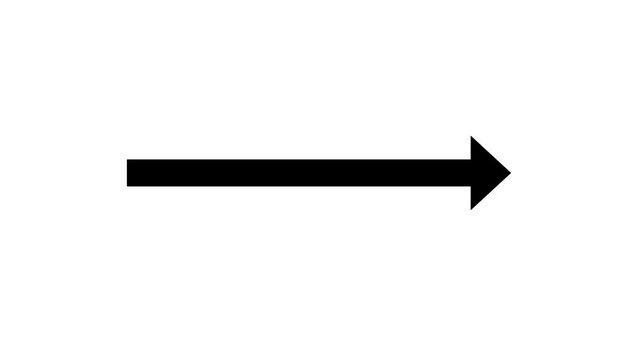 Red arrow pointing to the right on a white background with direction isolated navigation strategy objective progress continue opportunity information communication destination.4k