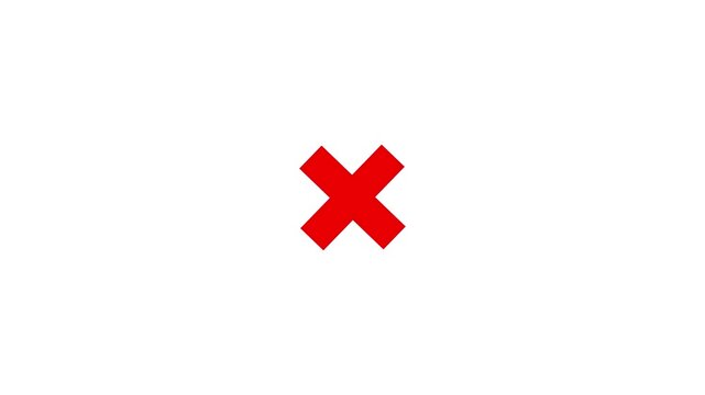 Red x symbol for incorrect or forbidden with white background primary color graphic design negative isolated rejected forbidden incorrect opposite contrast geometry minimalist.4k