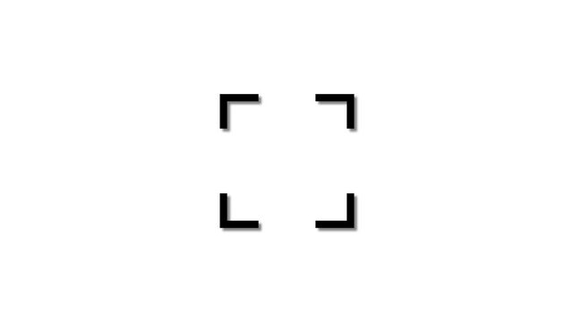 Focus frame corners on white background with crop marks registration marks target marks selection template interface isolated minimalist geometric abstract position precision accuracy