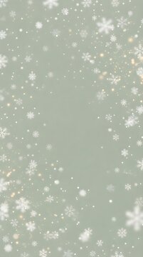 Clean Vertical Christmas Background with Snowflakes and Gold Specks