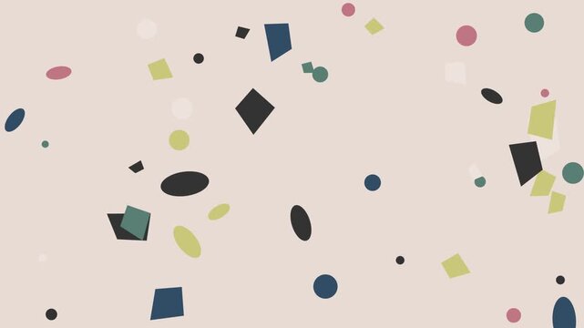 Floating geometric shapes on beige background with abstract motion design geometric objects colorful shapes minimalist background abstract pattern floating elements