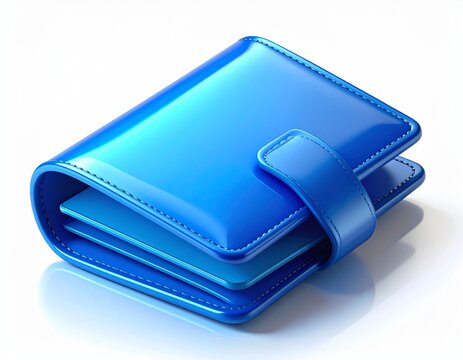 3D Blue Wallet with Cards for Personal Finance and Payments
