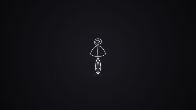 2D looping line art animation of a stick figure balancing on a unicycle. Ideal for minimalist web design elements, presentation slides, or editorial content.