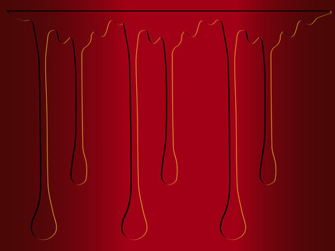 Spooky Halloween Dripping Red Paint Liquid Border Vector Illustration