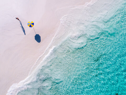 Day at the beach from above