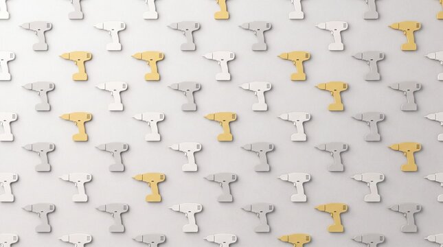 Minimal Cordless Power Drill Seamless Pattern
