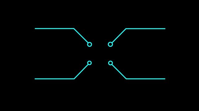 Network Connection, Hub, Social Network Isolated Flat Line Icon. compound of molecular structures PNG Alpha. Glowing Data Cables Transferring Information 4k motion graphics.