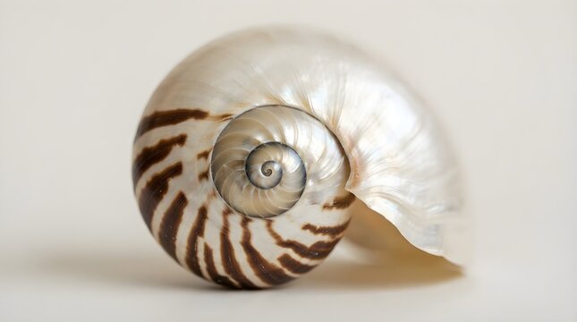 Nautilus Seashell Spiral Macro Close-Up Pattern