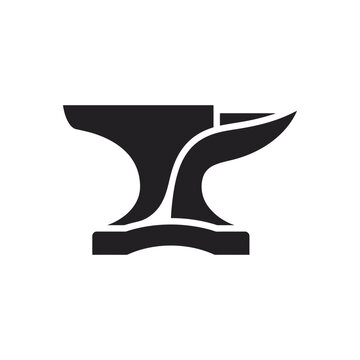 Minimalist Black Anvil Icon For Metalworking And Blacksmithing