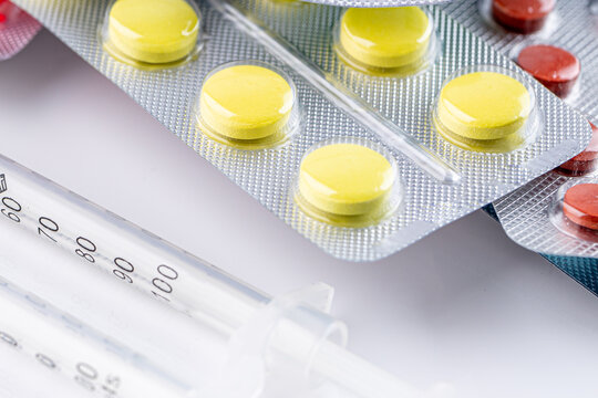 Variety of medicines and drugs.Medicine and healthcare conceptPill for the prescription and treatment various diseases chemistry