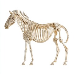 Obraz premium Full Skeletal Structure Of A Zebra Isolated On White Background For Scientific Education Studio Shot
