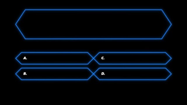 Editable Neon Blue Hexagon Quiz Template for Interactive Game Shows and Digital Education Presentations