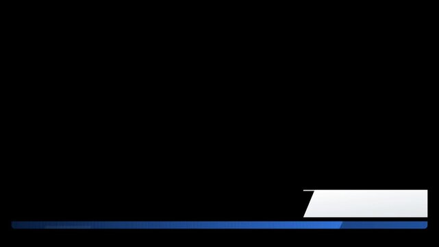 Blue and white modern broadcast lower third banner bar graphic template overlay for news and video production
