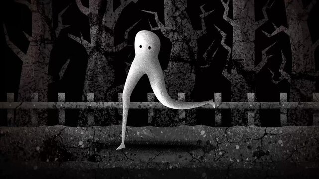 fresno nightcrawler running through a dark forest at night