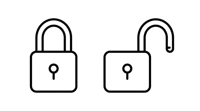 Locked and unlocked padlock icons