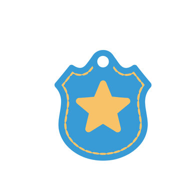 Blue badge with yellow star