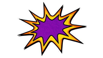 Explosion comic book speech bubble with purple center, isolated on transparent background © PNGIG