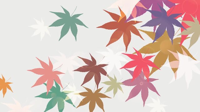 Floating Japanese Maple Leaves Pattern 4K