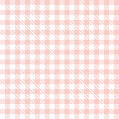 Seamless pastel gingham check pattern in blush pink and white with subtle diagonal stripes, delicate background for baby products, fabric, wallpaper, wrapping paper, nursery decor and craft © SpainArts