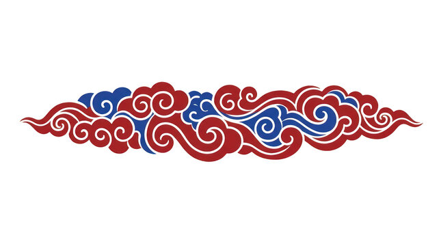 Traditional chinese auspicious clouds vector illustration isolated on transparent background