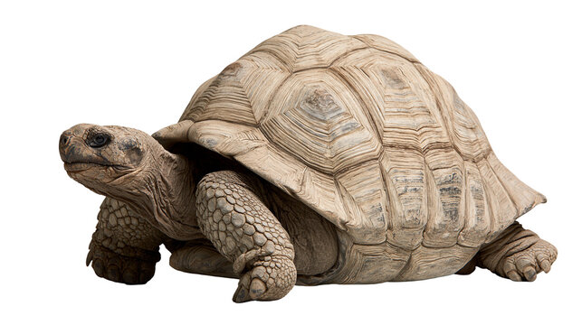 Large adult Aldabra giant tortoise with textured brown shell and scaly skin