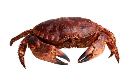 Large brown edible crab with textured shell and sharp pincers © Lena