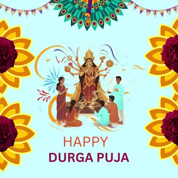 Happy Durga Puja Festival Vector Illustration