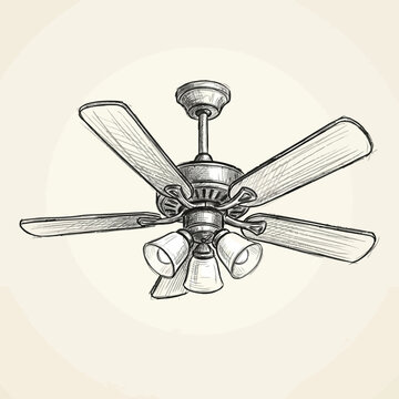 Ceiling fan with lights sketch