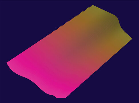 Abstract Gradient Paper Shape in Vibrant Pink Orange and Yellow on Dark Purple Background