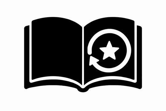 Open Book with Loop Route and Reward Star Icon
