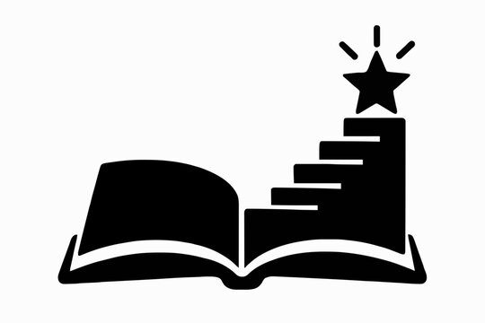 Open Book Steps Leading to Star Education Icon