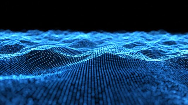Abstract Blue Digital Waveform Animation