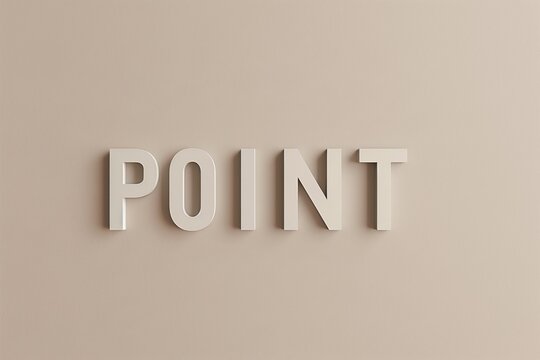 ベージュの壁の前の立体的なPOINTのアルファベット文字
