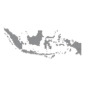 Dotted map of Indonesia isolated on a transparent background