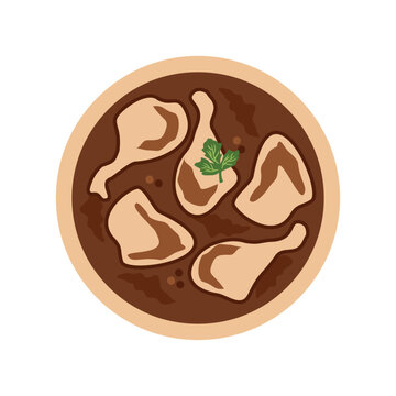 chicken adobo asian food illustration