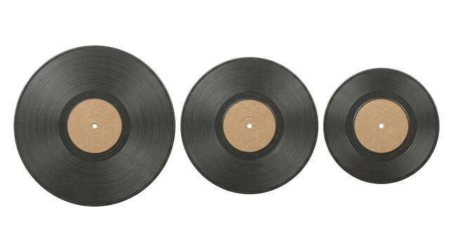 Vinyl record mockup collection isolated